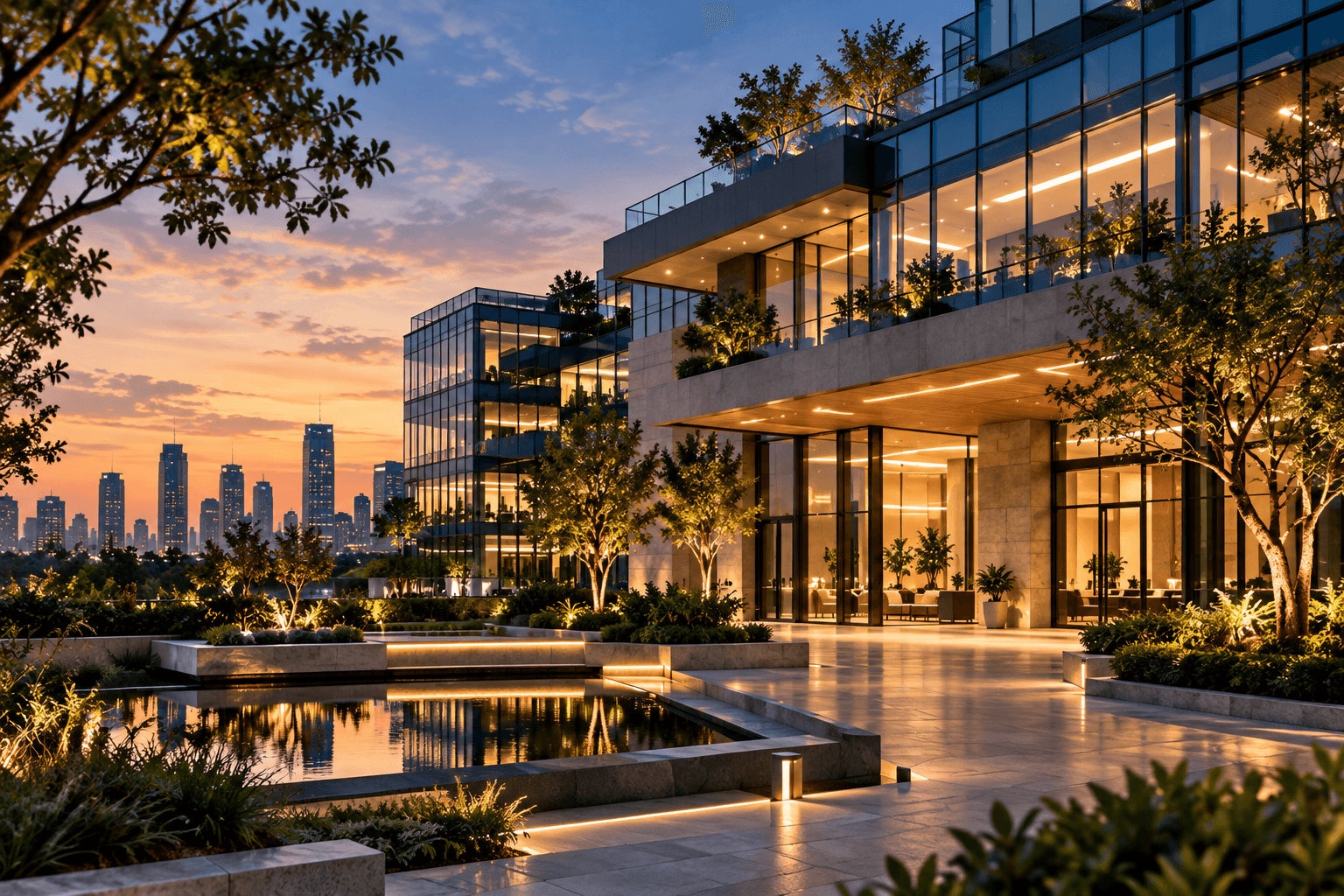 Contemporary commercial office campus